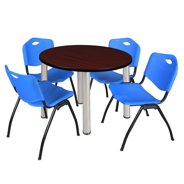 Round Tables > Breakroom Tables > Kee Round Table & Chair Sets, 42 W, 42 L, 29 H, Mahogany