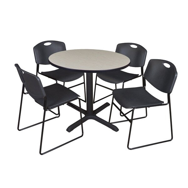 Round Tables > Breakroom Tables > Cain Round Table & Chair Sets, 42 W, 42 L, 29 H, Maple