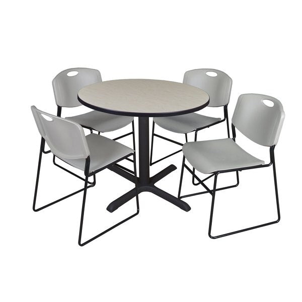 Round Tables > Breakroom Tables > Cain Round Table & Chair Sets, 42 W, 42 L, 29 H, Maple