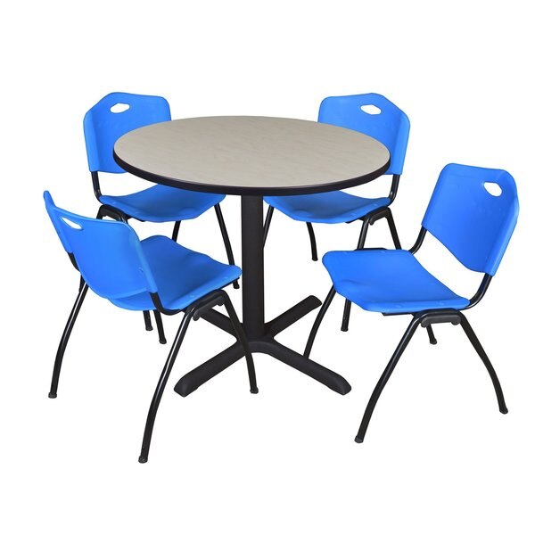 Round Tables > Breakroom Tables > Cain Round Table & Chair Sets, 42 W, 42 L, 29 H, Maple