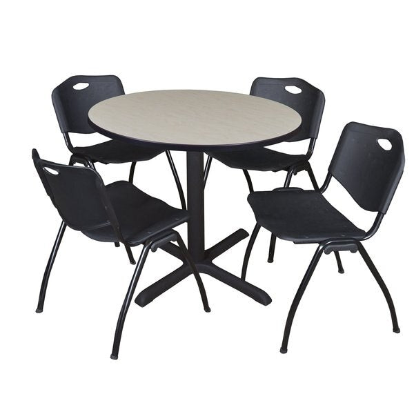 Round Tables > Breakroom Tables > Cain Round Table & Chair Sets, 42 W, 42 L, 29 H, Maple