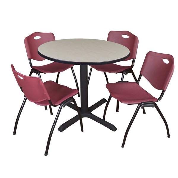 Round Tables > Breakroom Tables > Cain Round Table & Chair Sets, 42 W, 42 L, 29 H, Maple