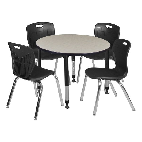 Tables > Height Adjustable > Round Table & Chair Sets, 42 X 42 X 23-34