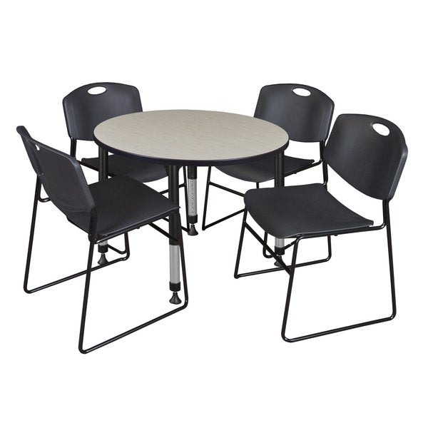 Tables > Height Adjustable > Round Table & Chair Sets, 42 X 42 X 23-34