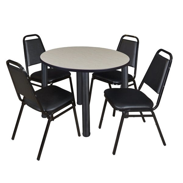 Round Tables > Breakroom Tables > Kee Round Table & Chair Sets, 42 W, 42 L, 29 H, Maple