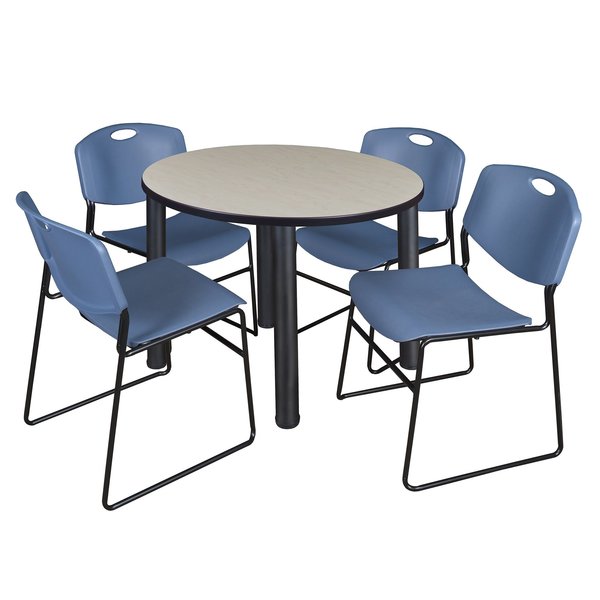 Round Tables > Breakroom Tables > Kee Round Table & Chair Sets, 42 W, 42 L, 29 H, Maple