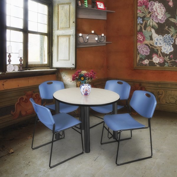 Round Tables > Breakroom Tables > Kee Round Table & Chair Sets, 42 W, 42 L, 29 H, Maple
