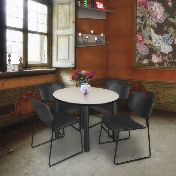 Round Tables > Breakroom Tables > Kee Round Table & Chair Sets, 42 W, 42 L, 29 H, Maple
