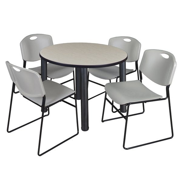 Round Tables > Breakroom Tables > Kee Round Table & Chair Sets, 42 W, 42 L, 29 H, Maple