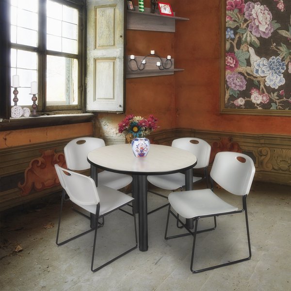 Round Tables > Breakroom Tables > Kee Round Table & Chair Sets, 42 W, 42 L, 29 H, Maple