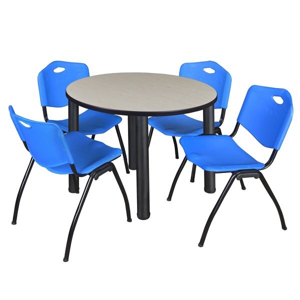 Round Tables > Breakroom Tables > Kee Round Table & Chair Sets, 42 W, 42 L, 29 H, Maple