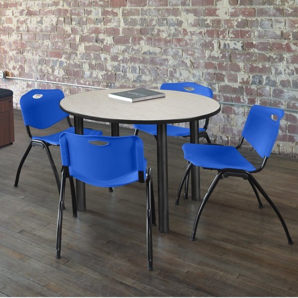 Round Tables > Breakroom Tables > Kee Round Table & Chair Sets, 42 W, 42 L, 29 H, Maple