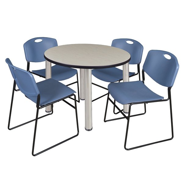Round Tables > Breakroom Tables > Kee Round Table & Chair Sets, 42 W, 42 L, 29 H, Maple