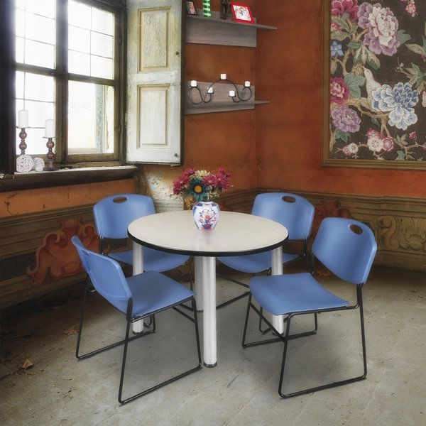 Round Tables > Breakroom Tables > Kee Round Table & Chair Sets, 42 W, 42 L, 29 H, Maple