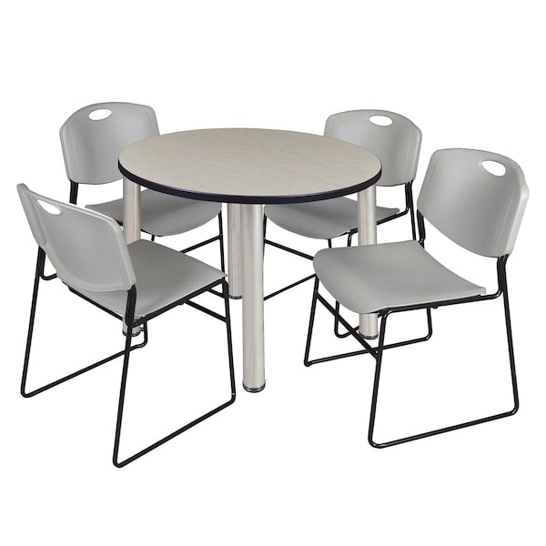 Round Tables > Breakroom Tables > Kee Round Table & Chair Sets, 42 W, 42 L, 29 H, Maple
