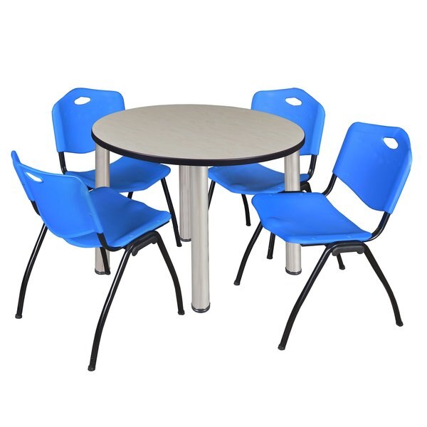 Round Tables > Breakroom Tables > Kee Round Table & Chair Sets, 42 W, 42 L, 29 H, Maple