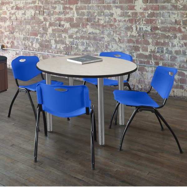 Round Tables > Breakroom Tables > Kee Round Table & Chair Sets, 42 W, 42 L, 29 H, Maple