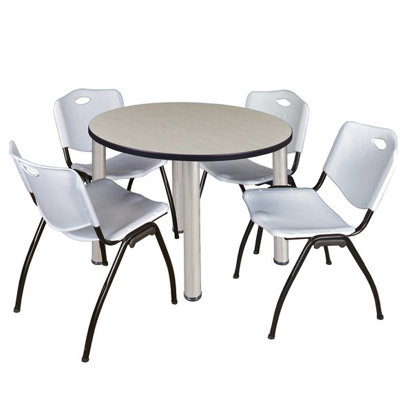 Round Tables > Breakroom Tables > Kee Round Table & Chair Sets, 42 W, 42 L, 29 H, Maple