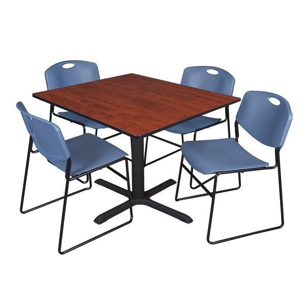 Square Tables > Breakroom Tables > Cain Square Table & Chair Sets, 48 W, 48 L, 29 H, Cherry