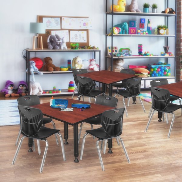 Tables > Height Adjustable > Square Table & Chair Sets, 48 X 48 X 23-34