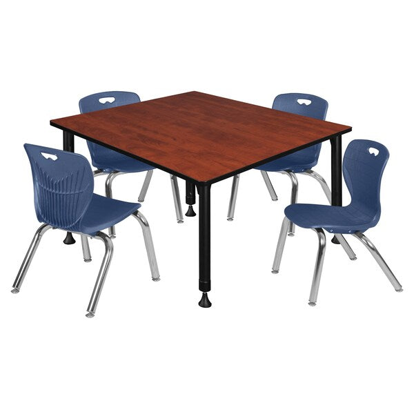 Tables > Height Adjustable > Square Table & Chair Sets, 48 X 48 X 23-34