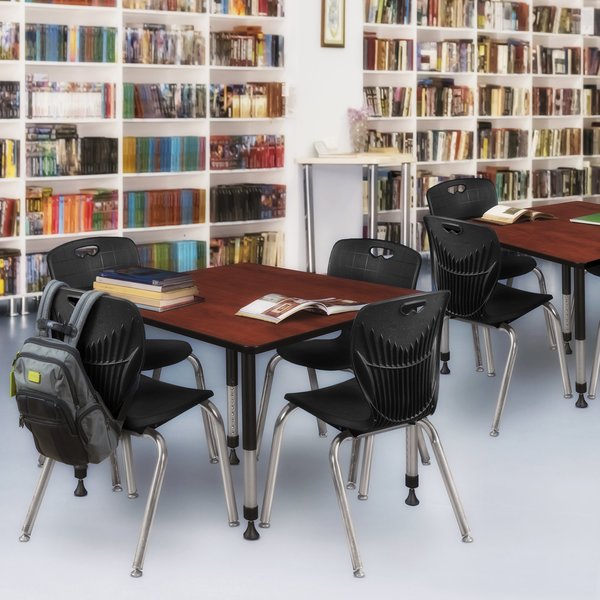 Square Tables > Height Adjustable > Square Classroom Tables, 48 X 48 X 23-34, Wood|Metal Top