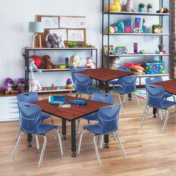 Square Tables > Height Adjustable > Square Classroom Tables, 48 X 48 X 23-34, Wood|Metal Top