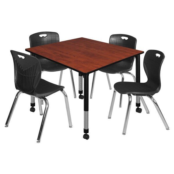 Tables > Height Adjustable > Square Mobile Table & Chair Sets, 48 X 48 X 23-34