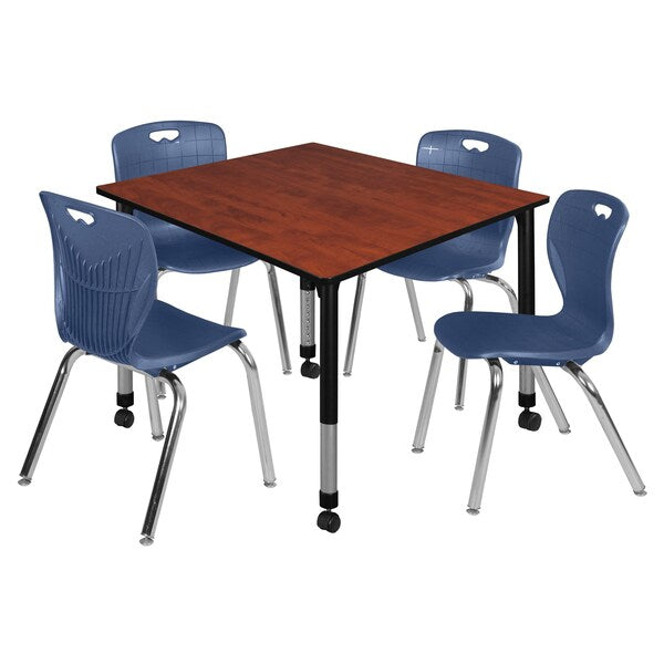 Tables > Height Adjustable > Square Mobile Table & Chair Sets, 48 X 48 X 23-34