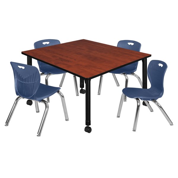 Tables > Height Adjustable > Square Mobile Table & Chair Sets, 48 X 48 X 23-34