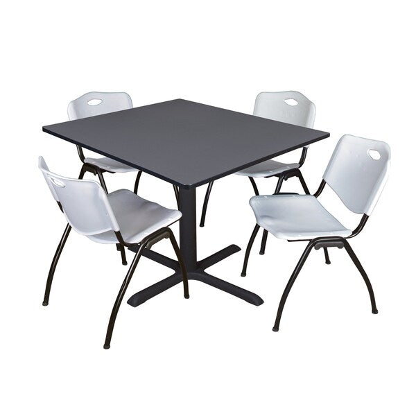 Square Tables > Breakroom Tables > Cain Square Table & Chair Sets, 48 W, 48 L, 29 H, Grey