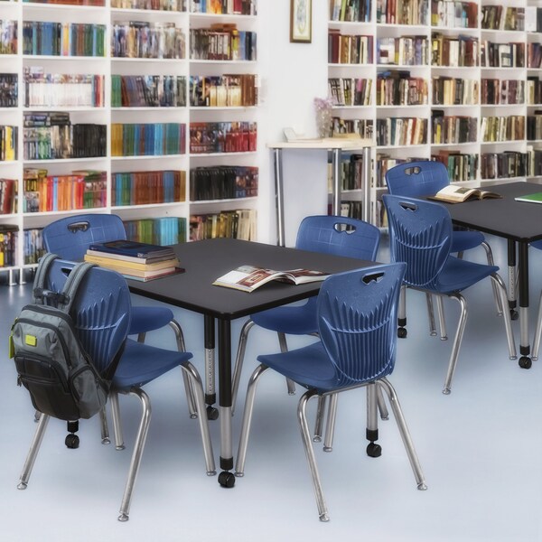 Tables > Height Adjustable > Square Mobile Table & Chair Sets, 48 X 48 X 23-34