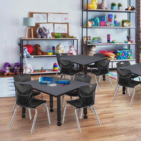 Tables > Height Adjustable > Square Mobile Table & Chair Sets, 48 X 48 X 23-34