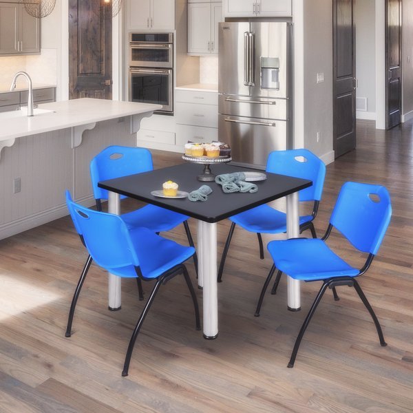 Square Tables > Breakroom Tables > Kee Square Table & Chair Sets, 48 W, 48 L, 29 H, Grey