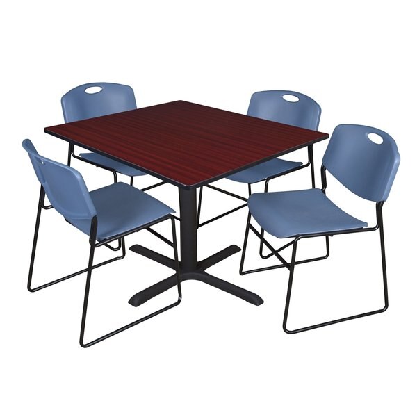 Square Tables > Breakroom Tables > Cain Square Table & Chair Sets, 48 W, 48 L, 29 H, Mahogany