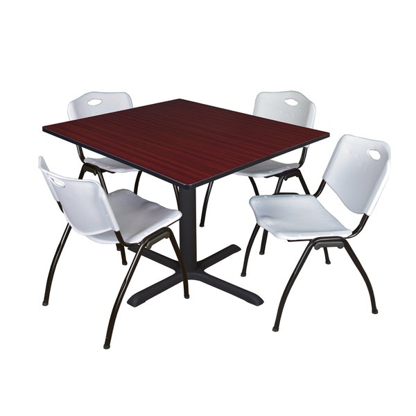 Square Tables > Breakroom Tables > Cain Square Table & Chair Sets, 48 W, 48 L, 29 H, Mahogany