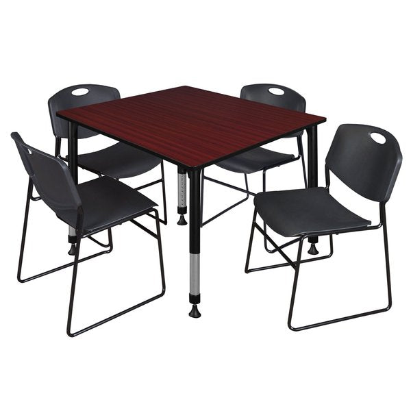 Tables > Height Adjustable > Square Table & Chair Sets, 48 X 48 X 23-34