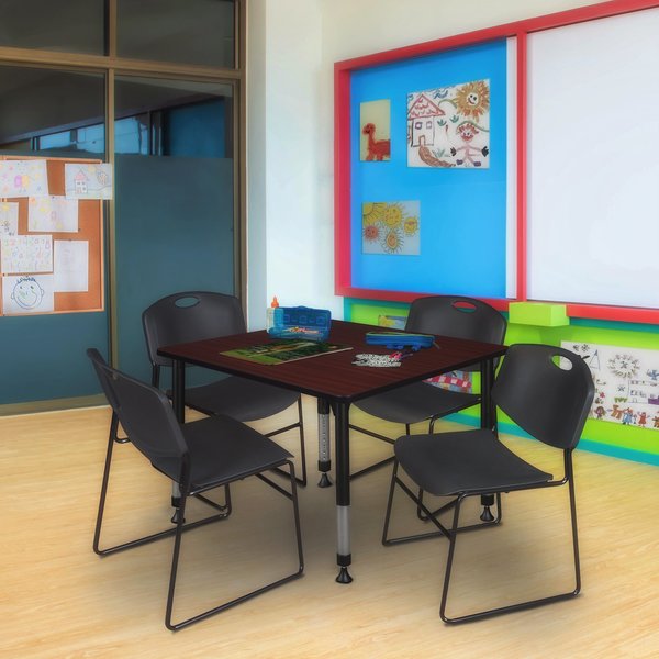 Tables > Height Adjustable > Square Table & Chair Sets, 48 X 48 X 23-34