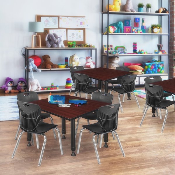 Tables > Height Adjustable > Square Table & Chair Sets, 48 X 48 X 23-34