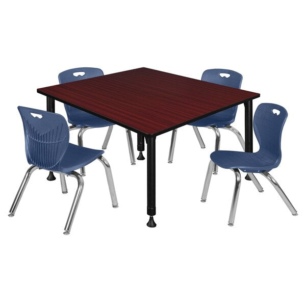 Tables > Height Adjustable > Square Table & Chair Sets, 48 X 48 X 23-34
