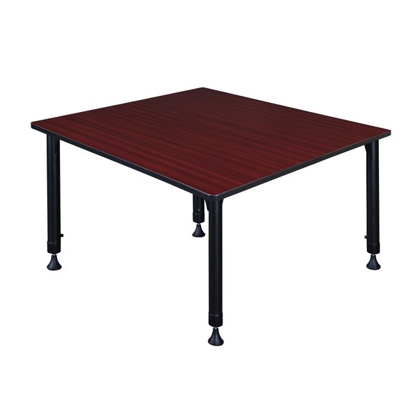 Square Tables > Height Adjustable > Square Classroom Tables, 48 X 48 X 23-34, Wood|Metal Top