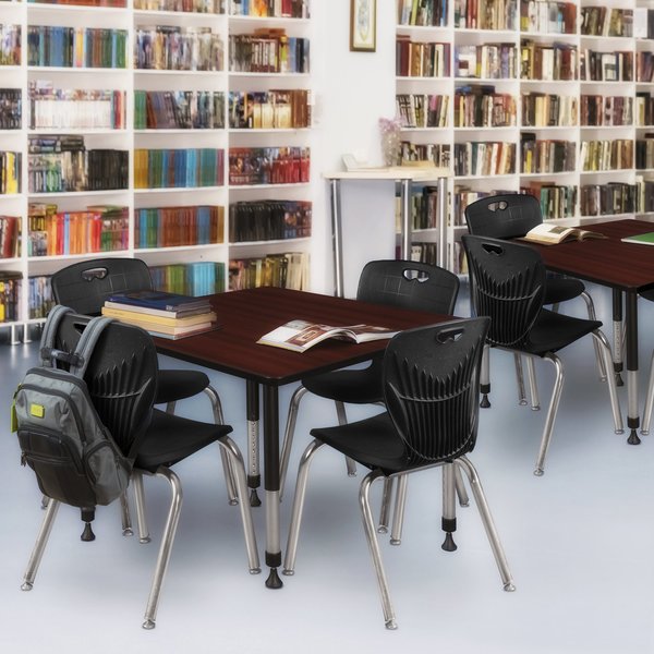 Square Tables > Height Adjustable > Square Classroom Tables, 48 X 48 X 23-34, Wood|Metal Top