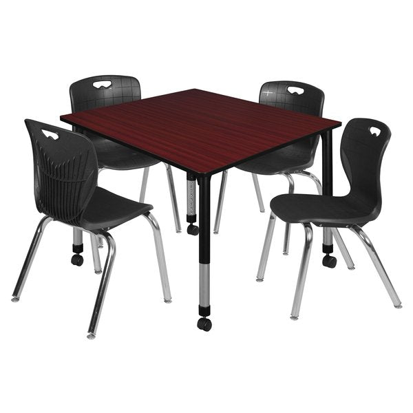 Tables > Height Adjustable > Square Mobile Table & Chair Sets, 48 X 48 X 23-34