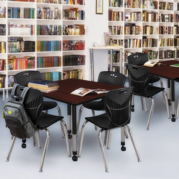 Tables > Height Adjustable > Square Mobile Table & Chair Sets, 48 X 48 X 23-34