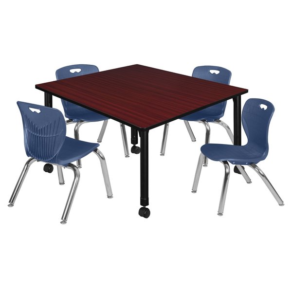 Tables > Height Adjustable > Square Mobile Table & Chair Sets, 48 X 48 X 23-34