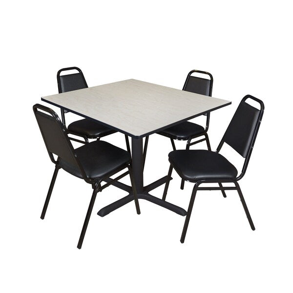 Square Tables > Breakroom Tables > Cain Square Table & Chair Sets, 48 W, 48 L, 29 H, Maple