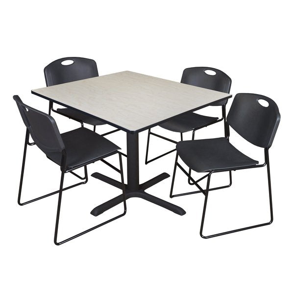 Square Tables > Breakroom Tables > Cain Square Table & Chair Sets, 48 W, 48 L, 29 H, Maple
