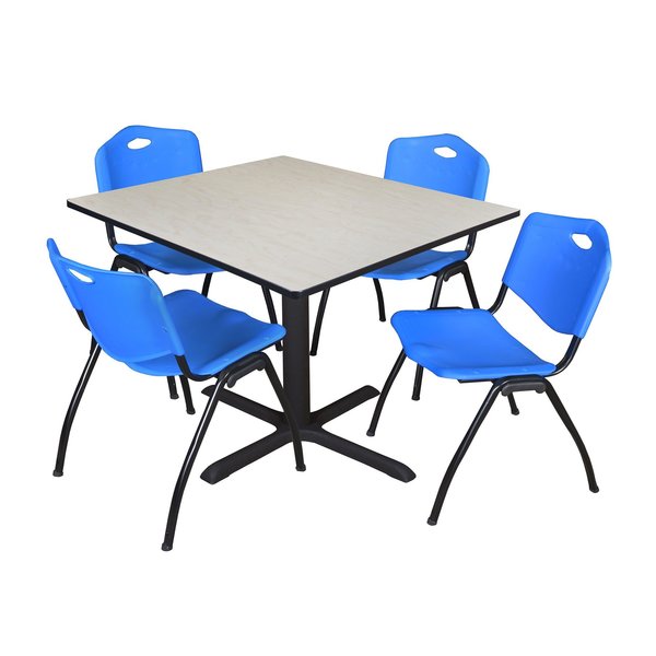 Square Tables > Breakroom Tables > Cain Square Table & Chair Sets, 48 W, 48 L, 29 H, Maple