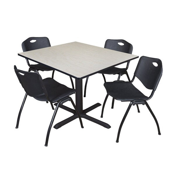 Square Tables > Breakroom Tables > Cain Square Table & Chair Sets, 48 W, 48 L, 29 H, Maple