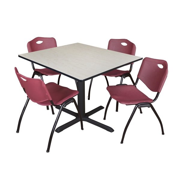 Square Tables > Breakroom Tables > Cain Square Table & Chair Sets, 48 W, 48 L, 29 H, Maple